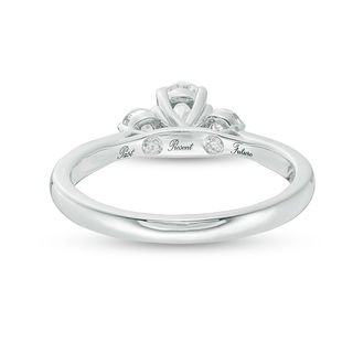 0.58 CT. T.W. Oval Diamond Past Present Future® Engagement Ring in 14K White Gold|Peoples Jewellers