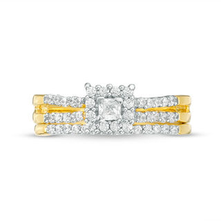 0.46 CT. T.W. Princess-Cut Diamond Frame Bridal Set in 10K Gold|Peoples Jewellers