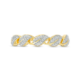 0.088 CT. T.W. Diamond Leaf Stackable Band in 10K Gold|Peoples Jewellers