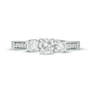 0.69 CT. T.W. Diamond Three Stone Engagement Ring in 10K White Gold|Peoples Jewellers