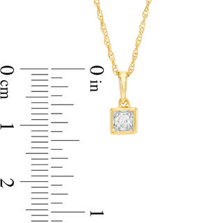CT. T.W. Diamond Solitaire Square Pendant and Stud Earrings Set in 10K Gold|Peoples Jewellers