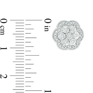 0.25 CT. T.W. Composite Diamond Flower Frame Stud Earrings in Sterling Silver|Peoples Jewellers