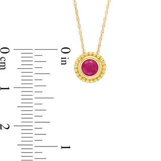 5.0mm Ruby Bead Frame Pendant in 10K Gold|Peoples Jewellers