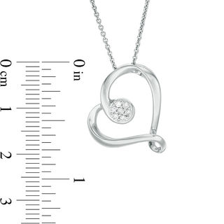 0.10 CT. T.W. Composite Diamond Tilted Heart Pendant in Sterling Silver|Peoples Jewellers