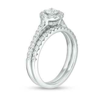 CT. T.W. Diamond Frame Bridal Set in 14K White Gold|Peoples Jewellers
