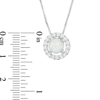 7.0mm Lab-Created Opal and White Sapphire Frame Three-in-One Pendant in Sterling Silver|Peoples Jewellers