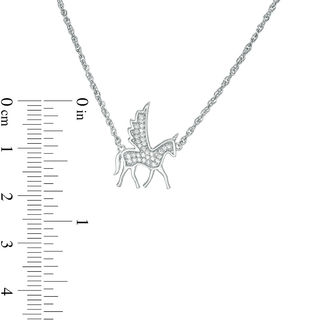 0.085 CT. T.W. Diamond Winged Unicorn Necklace in Sterling Silver - 17.25"|Peoples Jewellers
