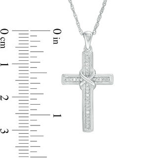 Diamond Accent "X" Cross Pendant in Sterling Silver|Peoples Jewellers