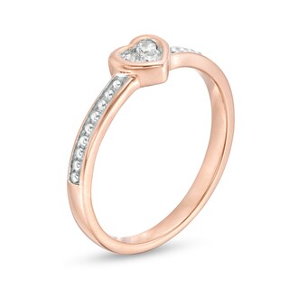 0.065 CT. T.W. Diamond Heart-Shaped Ring in 10K Rose Gold|Peoples Jewellers