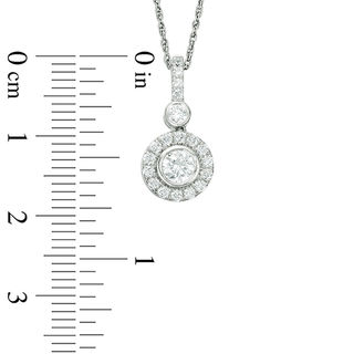 0.45 CT. T.W. Diamond Frame Drop Pendant in 10K White Gold|Peoples Jewellers