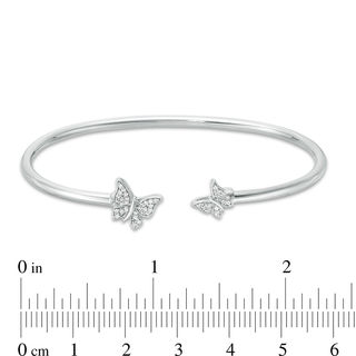 0.10 CT. T.W. Diamond Butterflies Flex Bangle in Sterling Silver|Peoples Jewellers