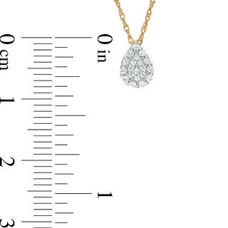 0.10 CT. T.W. Pear-Shaped Multi-Diamond Teardrop Pendant in 10K Gold|Peoples Jewellers