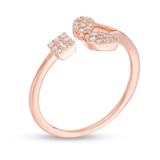 0.12 CT. T.W. Diamond Geometric Shapes Open Ring in 10K Rose Gold|Peoples Jewellers