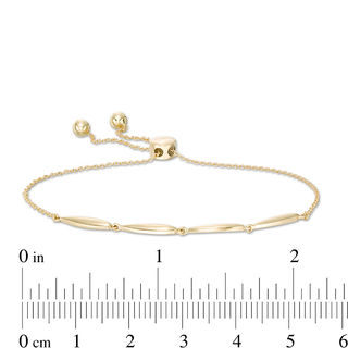 Rice Bead Link Bolo Bracelet in 10K Gold - 9.5"|Peoples Jewellers