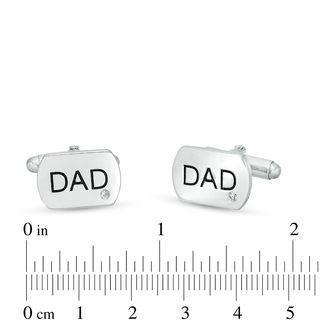 Men's 0.04 CT. T.W. Diamond Etched "DAD" Cuff Links in Sterling Silver|Peoples Jewellers