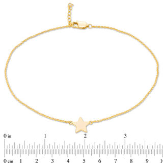 Polished Star Anklet in 10K Gold - 10"|Peoples Jewellers