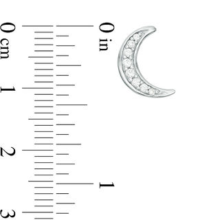 0.29 CT. T.W. Diamond Crescent Moon Pendant and Stud Earrings Set in Sterling Silver|Peoples Jewellers