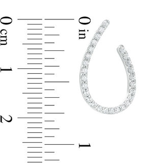 0.50 CT. T.W. Diamond Teardrop Loop Earrings in 10K White Gold|Peoples Jewellers