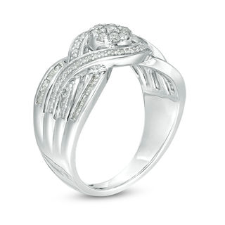 0.29 CT. T.W. Composite Diamond Bypass Promise Ring in Sterling Silver|Peoples Jewellers