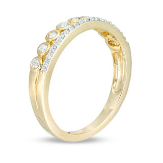 0.18 CT. T.W. Diamond Two Row Stackable Band in 10K Gold|Peoples Jewellers
