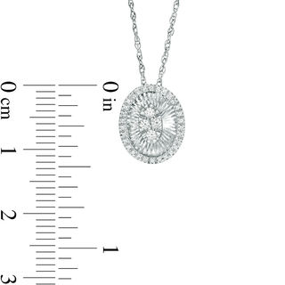 0.115 CT. T.W. Composite Diamond Oval Frame Pendant in 10K White Gold|Peoples Jewellers