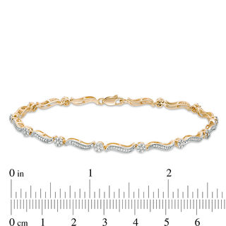 0.62 CT. T.W. Composite Diamond Twist Link Bracelet in 10K Gold - 7.25"|Peoples Jewellers