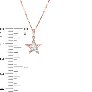 0.04 CT. T.W. Diamond Star Charm Pendant in 10K Rose Gold|Peoples Jewellers