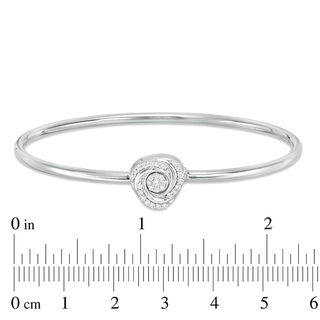 0.18 CT. T.W. Diamond Swirl Convertible Flex Bangle in Sterling Silver|Peoples Jewellers