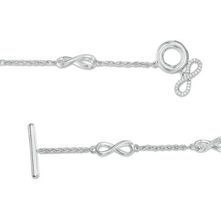 0.145 CT. T.W. Diamond Infinity Station Bracelet in Sterling Silver - 7.25"|Peoples Jewellers
