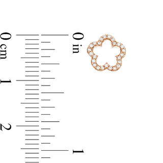 0.16 CT. T.W. Diamond Open Flower Outline Stud Earrings in 10K Rose Gold|Peoples Jewellers