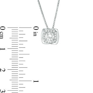 0.37 CT. T.W. Diamond Cushion Frame Pendant in 14K White Gold|Peoples Jewellers