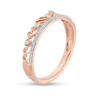 0.04 CT. T.W. Diamond Filigree Double-Row Ring in 10K Rose Gold|Peoples Jewellers