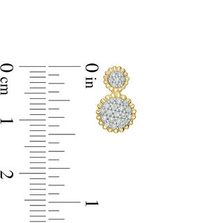 0.23 CT. T.W. Diamond Sunflower Drop Earrings in 10K Gold|Peoples Jewellers