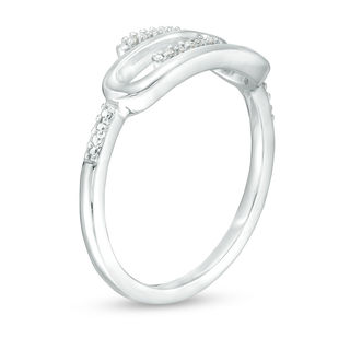 Diamond Accent Sideways Paper Clip Ring in Sterling Silver|Peoples Jewellers