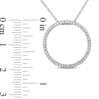 CT. T.W. Diamond Open Circle Pendant in 10K White Gold