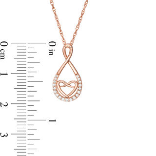 0.086 CT. T.W. Diamond Infinity Heart Pendant in 10K Rose Gold|Peoples Jewellers