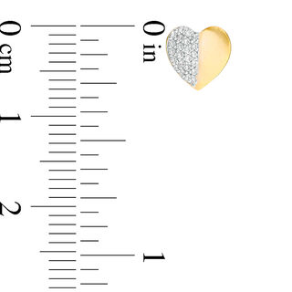 0.13 CT. T.W. Diamond Laser-Cut Heart Stud Earrings in 10K Gold|Peoples Jewellers