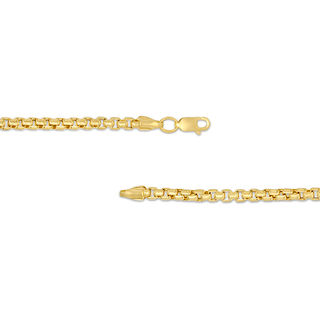 3.4mm Round Box Chain Necklace in Hollow 14K Gold - 22"|Peoples Jewellers
