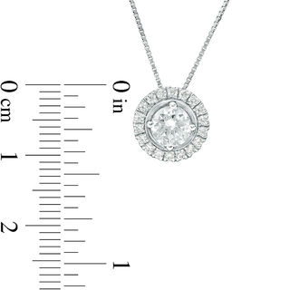 1.00 CT. T.W. Diamond Frame Pendant in 14K White Gold|Peoples Jewellers