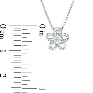 0.25 CT. T.W. Diamond Flower Pendant in 10K White Gold|Peoples Jewellers