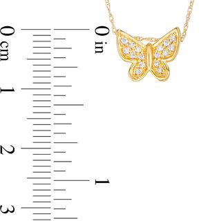 0.09 CT. T.W. Diamond Butterfly Pendant in 10K Gold|Peoples Jewellers