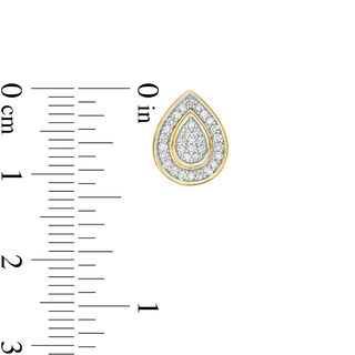 0.26 CT. T.W. Composite Diamond Teardrop Frame Stud Earrings in 10K Gold|Peoples Jewellers