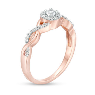 0.23 CT. T.W. Diamond Frame Twist Ring in 10K Rose Gold|Peoples Jewellers