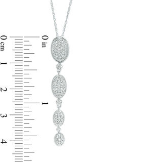 0.085 CT. T.W. Oval Composite Diamond Quad Drop Pendant in 10K White Gold|Peoples Jewellers
