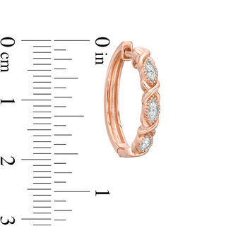 0.085 CT. T.W. Diamond Vintage-Style Marquise Twist Hoop Earrings in 10K Rose Gold|Peoples Jewellers