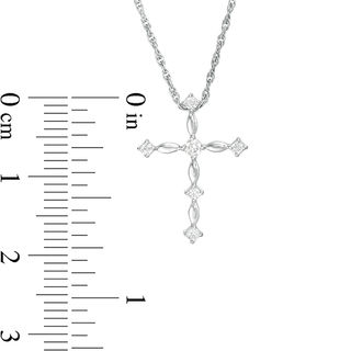 0.085 CT. T.W. Diamond Cross Pendant in 10K White Gold|Peoples Jewellers