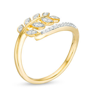 0.116 CT. T.W. Diamond Leaf Vine Wrap Ring in 10K Gold|Peoples Jewellers