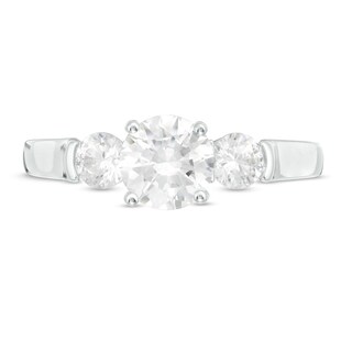 1.50 CT. T.W. Certified Canadian Diamond Three Stone Engagement Ring in 14K White Gold (I/I2)|Peoples Jewellers