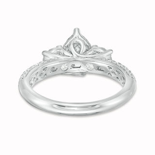 1.00 CT. T.W. Pear-Shaped Diamond Past Present Future® Frame Engagement Ring 14K White Gold|Peoples Jewellers
