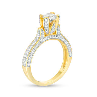1.45 CT. T.W. Diamond Art Deco Engagement Ring in 14K Gold|Peoples Jewellers
